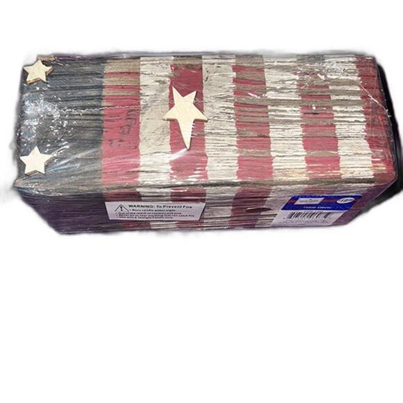 Holiday inspirations red white blue 4th of July tabletop candle - Picture 3 of 6